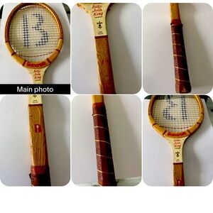 Bancroft Billie Jean King Wimbledon Wooden Tennis Racket - 4 3/8L